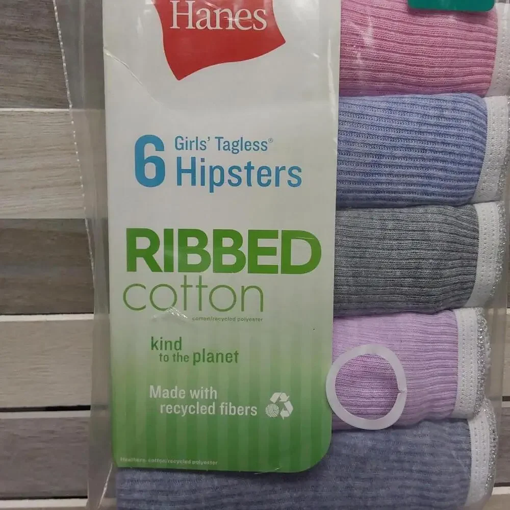 Girls' Ribbed Hipster Underwear, 6-Pack Assorted | Hanes | 12
